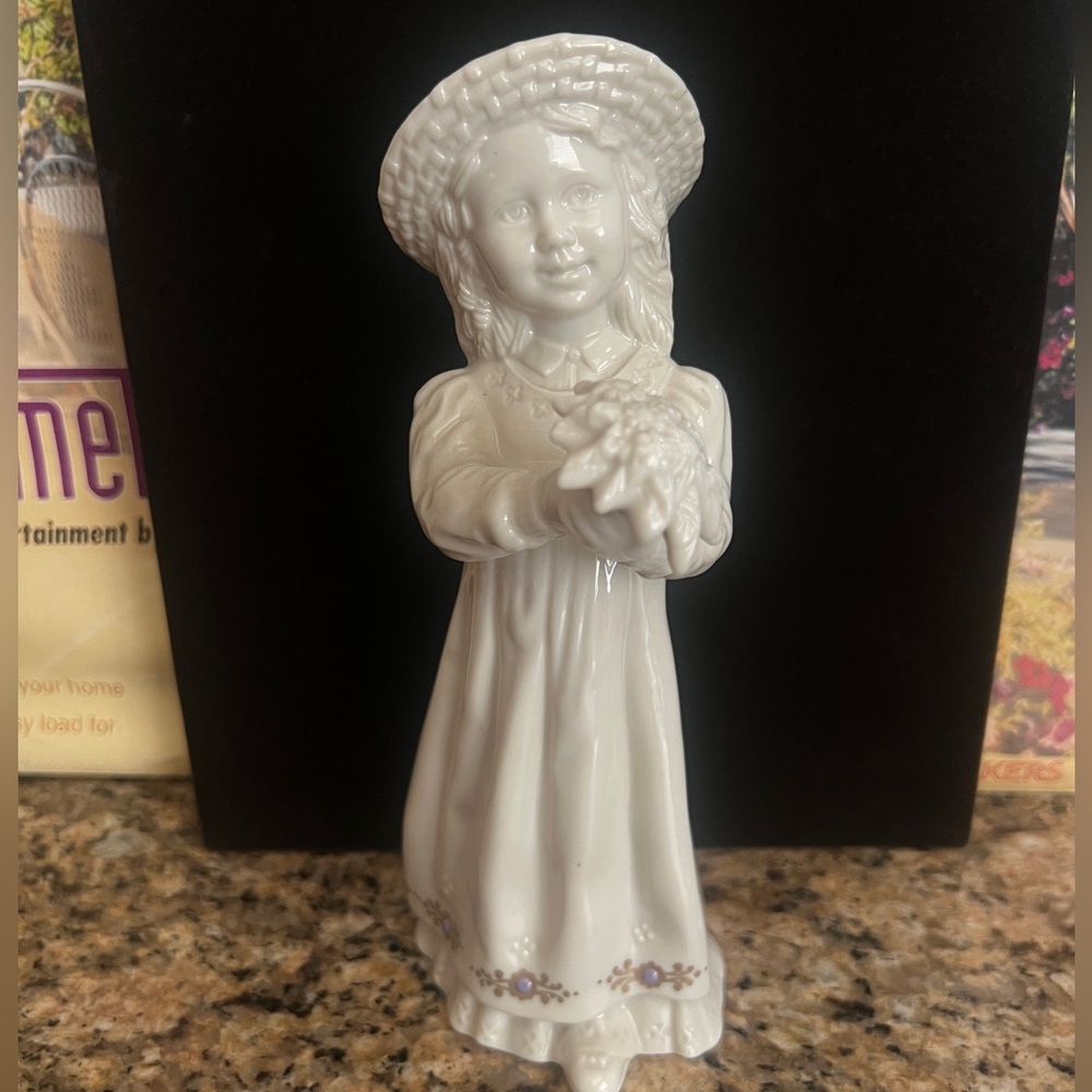 Lenox China Jewels Collection 1994 -girl with flowers “Flowers For You”